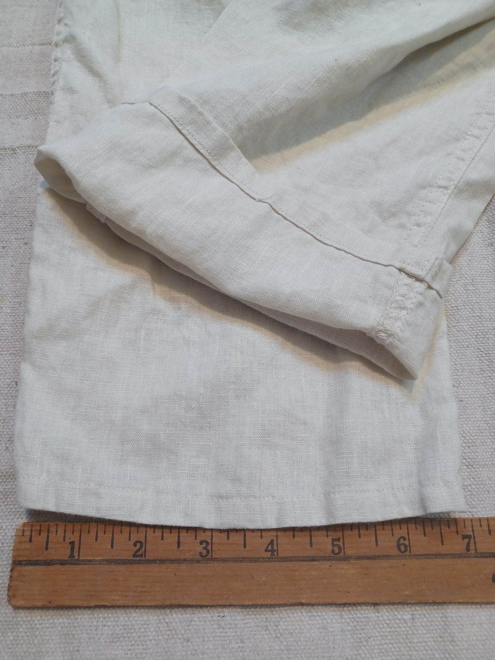 Nicole Miller Linen Cropped Cargo Drawstring Pants Women's Size Small - Picture 6 of 7